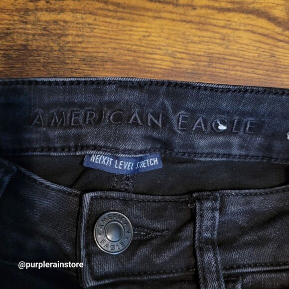 American Eagle Jeans 2 S Jegging Hi Rise Next Level Stretch Black Wash Denim - Picture 4 of 12